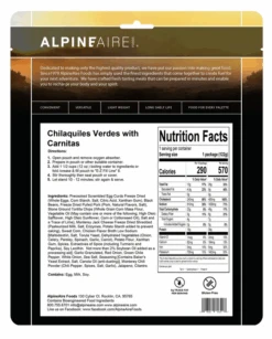 AlpineAire Chilquiles Verdes With Carnitas -PineTrail Store alpineaire chilquiles verdes with carnitas 2