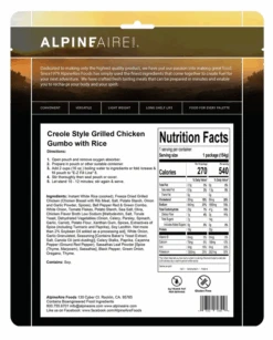 AlpineAire Creole Grilled Chicken Gumbo W/Rice -PineTrail Store alpineaire creole grilled chicken gumbo w rice 2
