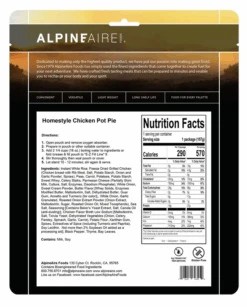 AlpineAire Homestyle Chicken Pot Pie -PineTrail Store alpineaire homestyle chicken pot pie 2