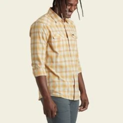 Howler Bros. M's H Bar B Tech Longsleeve : Leon Plaid -PineTrail Store howler bros ms h bar b tech longsleeve leon plaid 5