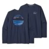 Patagonia Men's Long-Sleeved Skyline Stencil Responsibili-Tee -PineTrail Store patagonia mens long sleeved skyline stencil respon