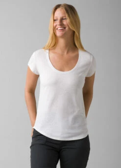 PrAna Women's Cozy Up Scoop Neck Tee -PineTrail Store prana womens cozy up scoop neck tee 1