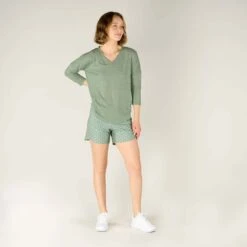 Sherpa Adventure Gear Women's Asha V-Neck 3/4 Sleeve Top -PineTrail Store sherpa adventure gear womens asha v neck 3 4 sleev 4