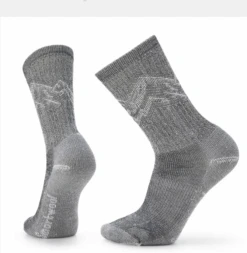 Smartwool Men's Hike Classic Edition Light Cushion Mountain Pattern Crew Socks