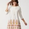 Spartina Island Fringe 3/4 Sleeve Dress -PineTrail Store spartina island fringe 3 4 sleeve dress